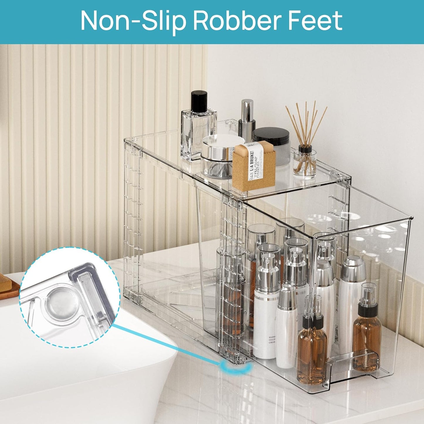Setara Nav™ 4-Pack Stackable Clear Storage Drawers (9.7" High)