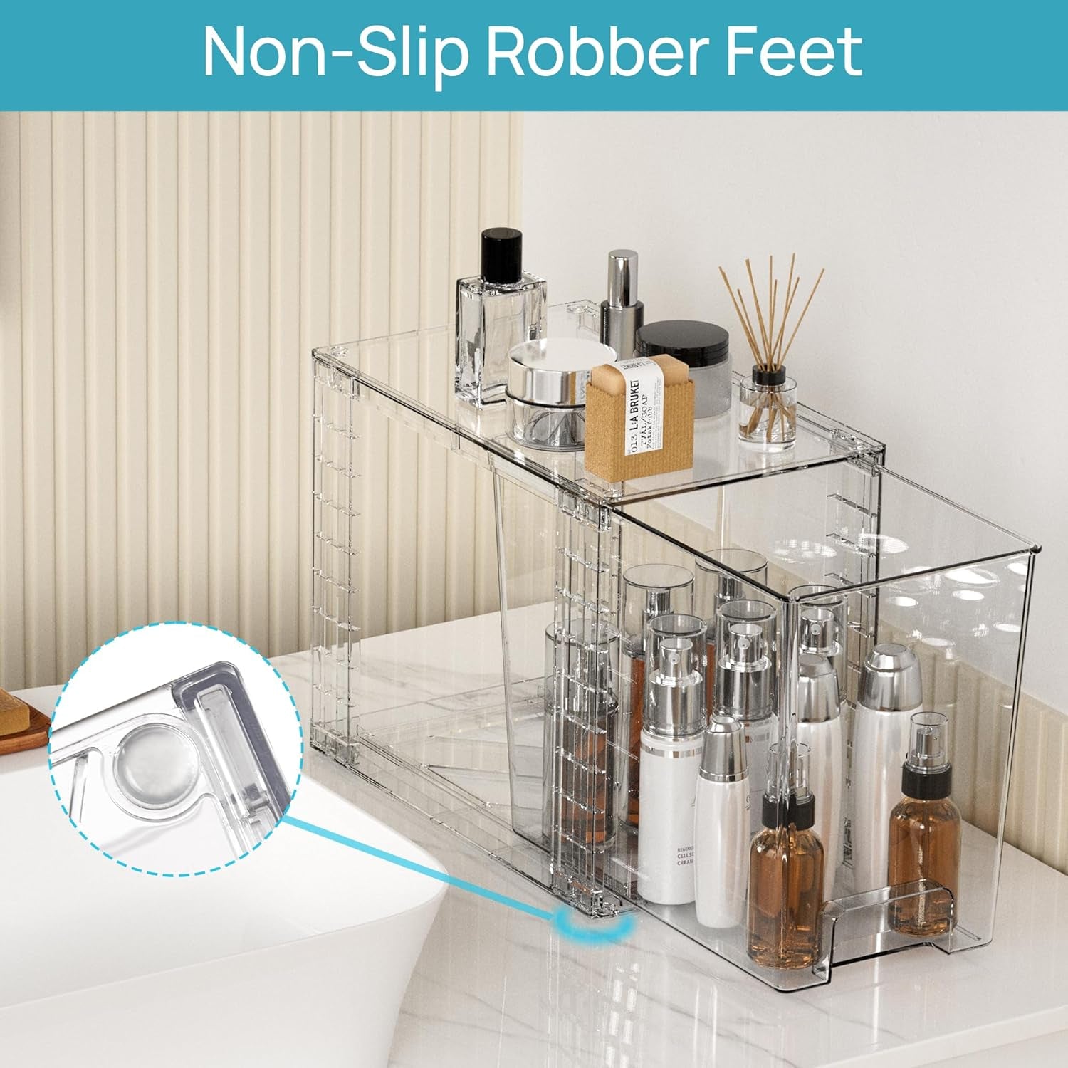 Setara Nav™ 4-Pack Stackable Clear Storage Drawers (9.7" High)