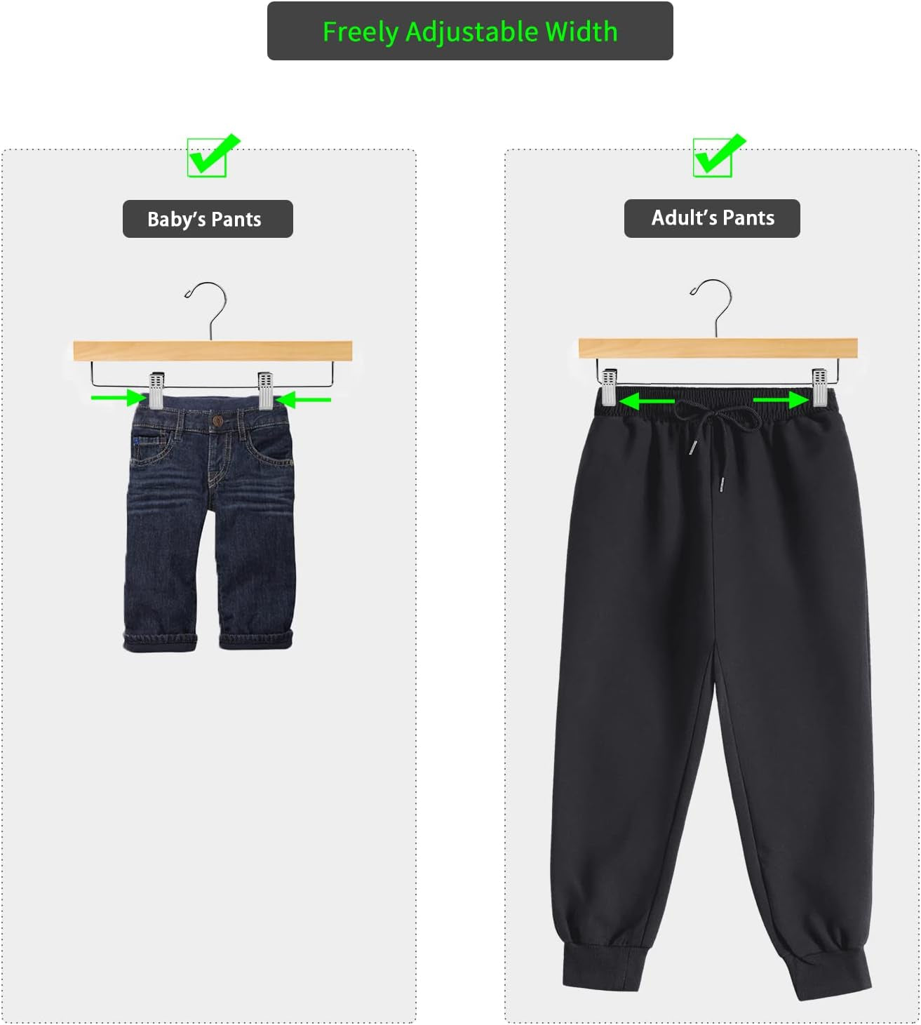 Setara Nav™ 10-Pack Solid Lotus Wood Pants & Skirt Hangers