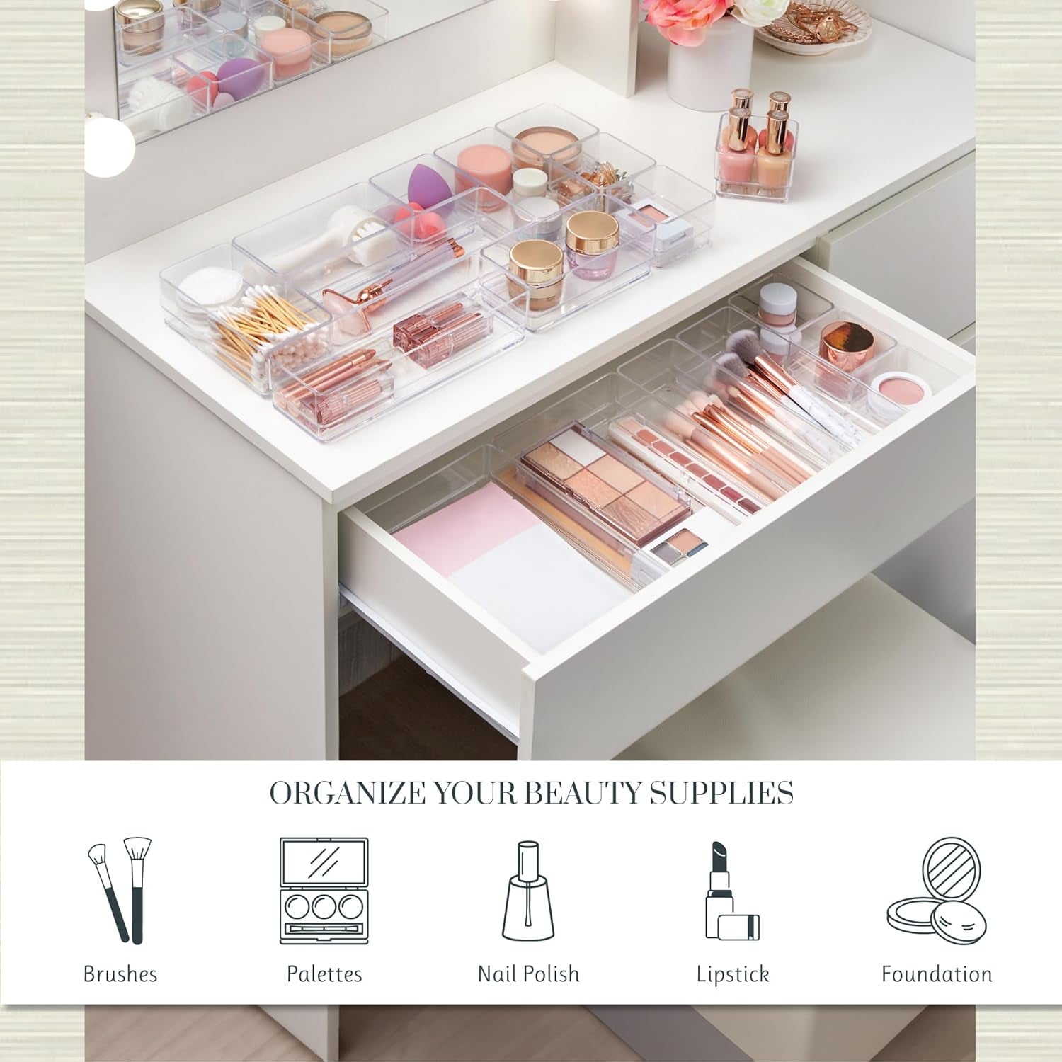 Setara Nav™ 18-Piece Premium Stackable Drawer Organizer Set