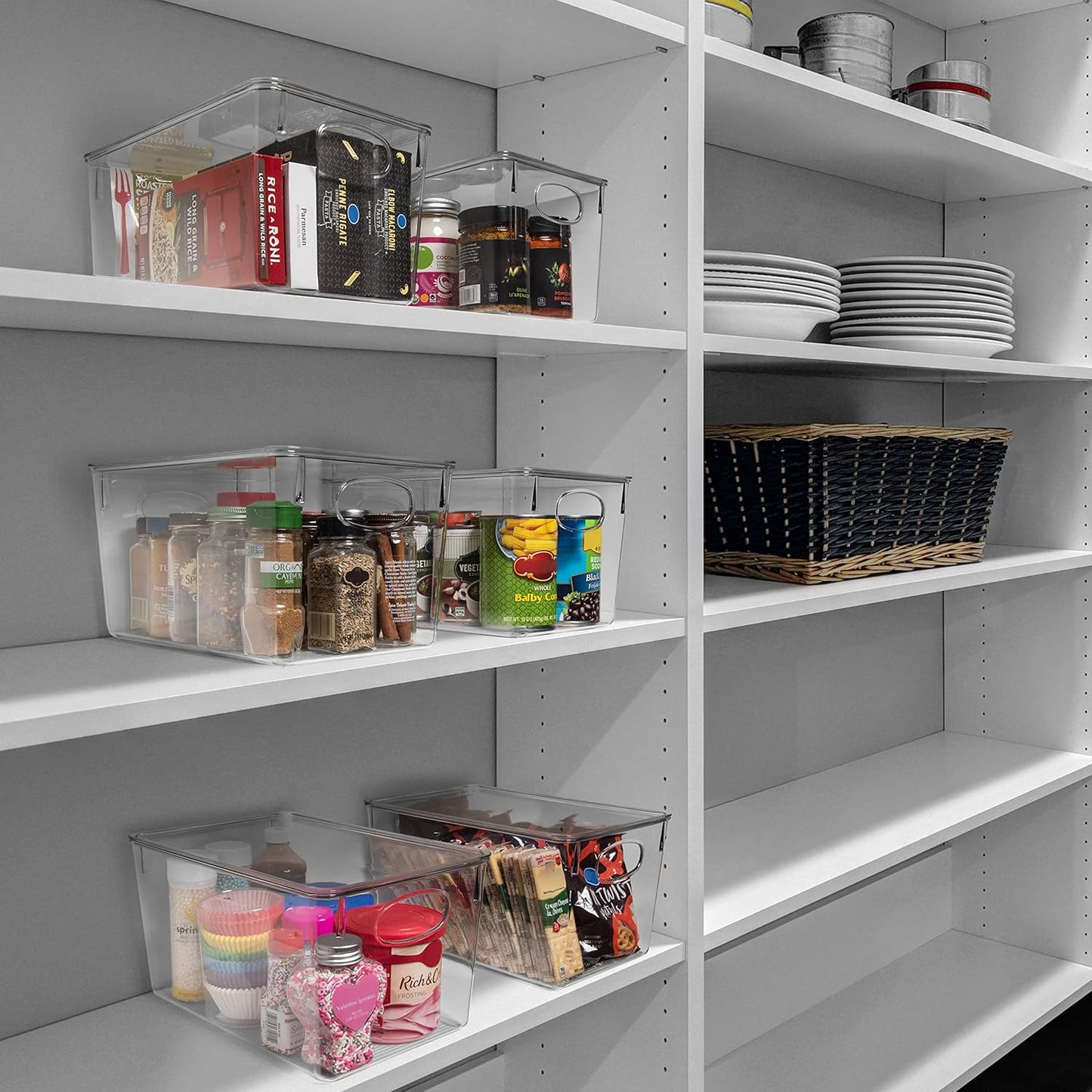 Setara Nav™ 4-Pack Premium Clear Storage Bins with Lids