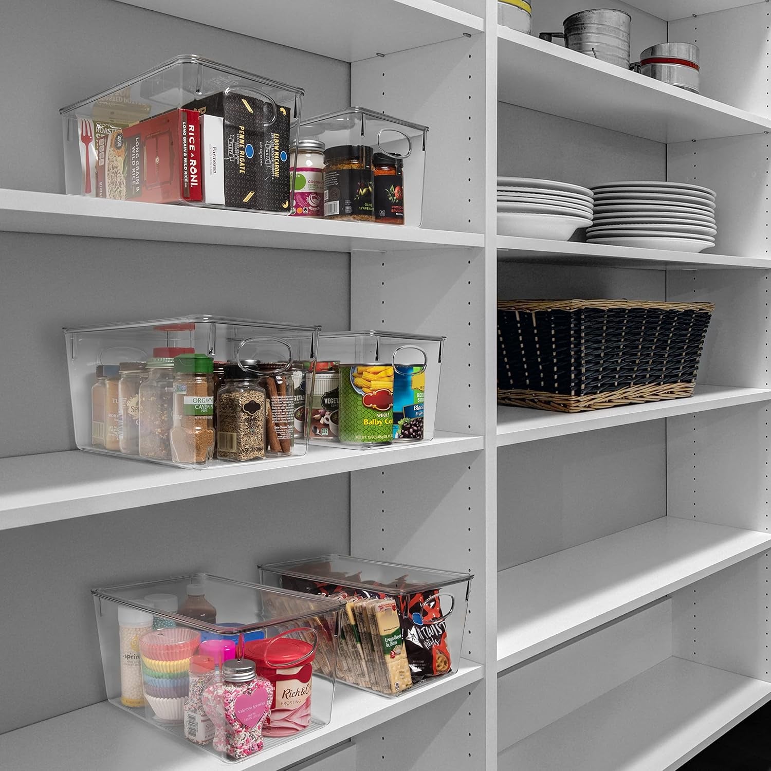 Setara Nav™ 4-Pack Premium Clear Storage Bins with Lids