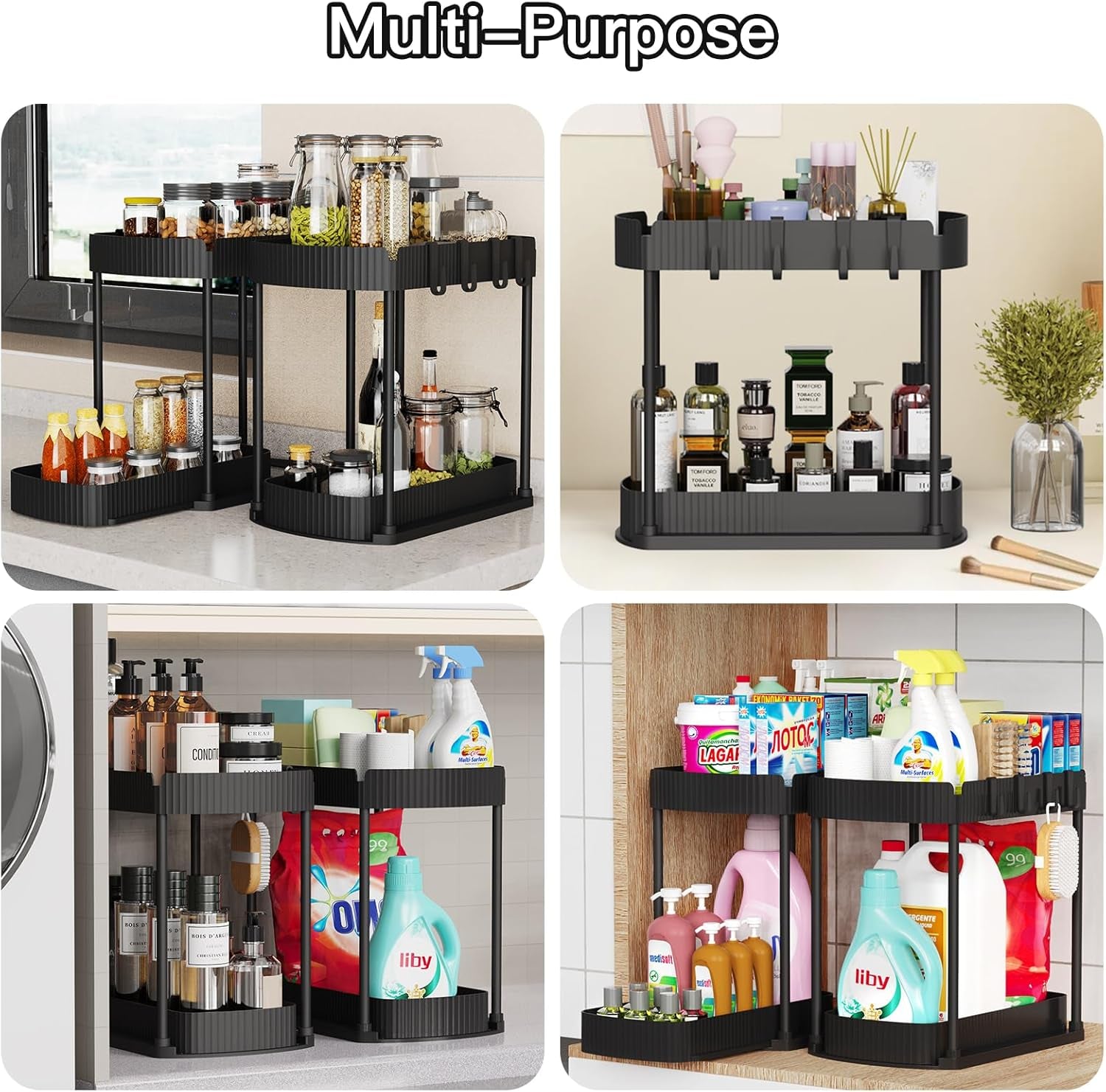 Setara Nav™ 2-Pack Multi-Purpose Under-Sink Pull-Out Storage Organizers
