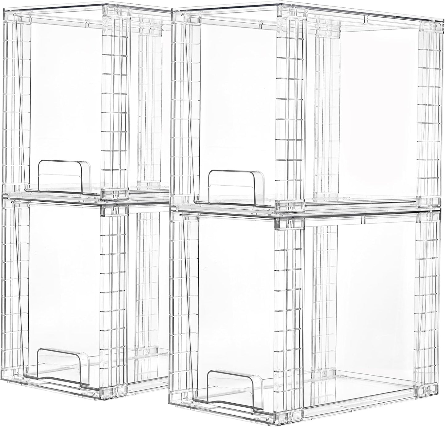 Setara Nav™ 4-Pack Stackable Clear Storage Drawers (9.7" High)