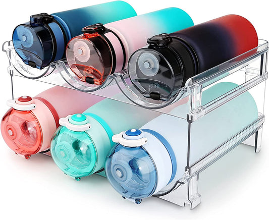 Setara Nav™ Stackable Water Bottle Organizer Storage Racks (2-Pack)