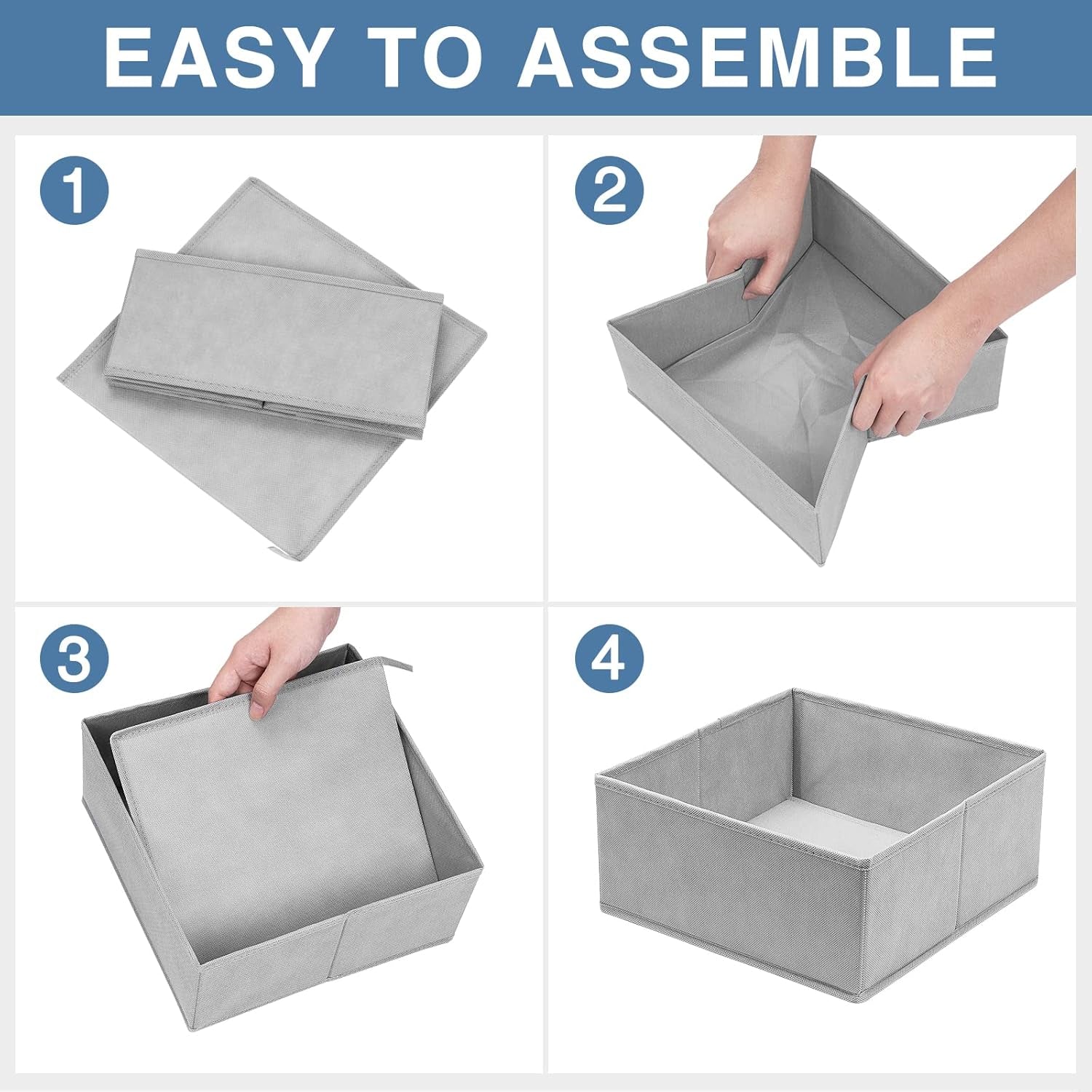Setara Nav™ 12-Pack Foldable Fabric Drawer Organizer Bins