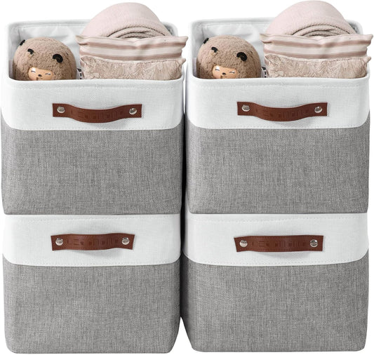 Setara Nav™ Premium Foldable Fabric Storage Bins (4-Pack)