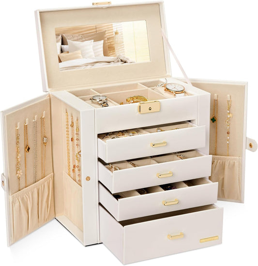 Setara Nav™ Luxurious Lockable Jewelry Box & Watch Organizer