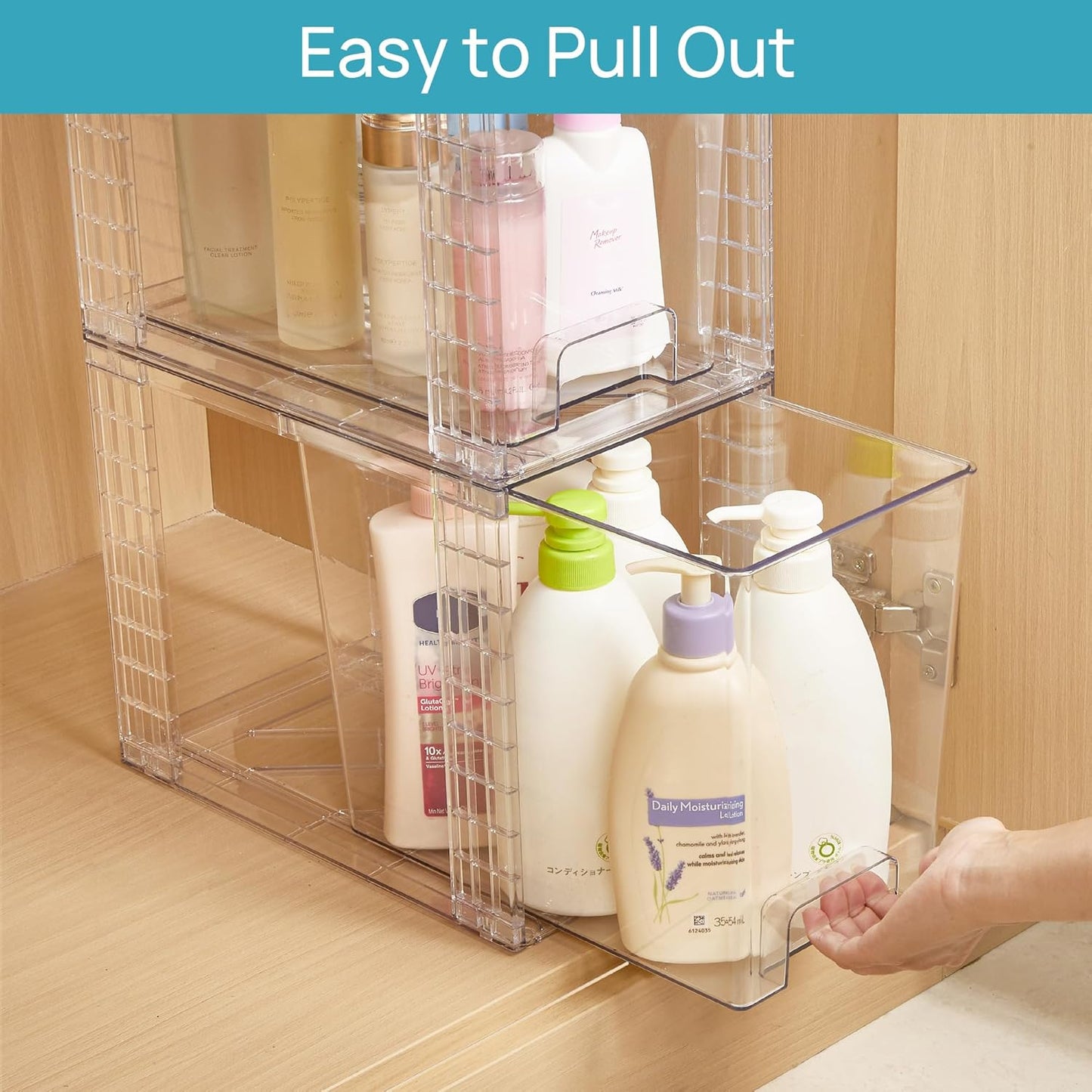 Setara Nav™ 4-Pack Stackable Clear Storage Drawers (9.7" High)