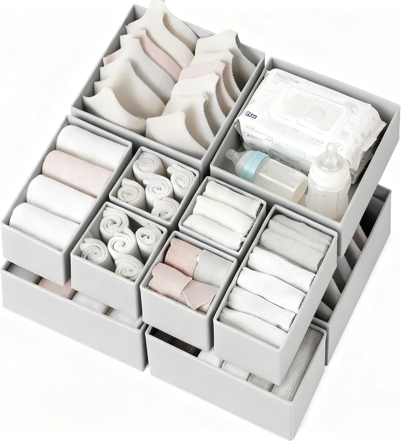 Setara Nav™ 12-Pack Foldable Fabric Drawer Organizer Bins