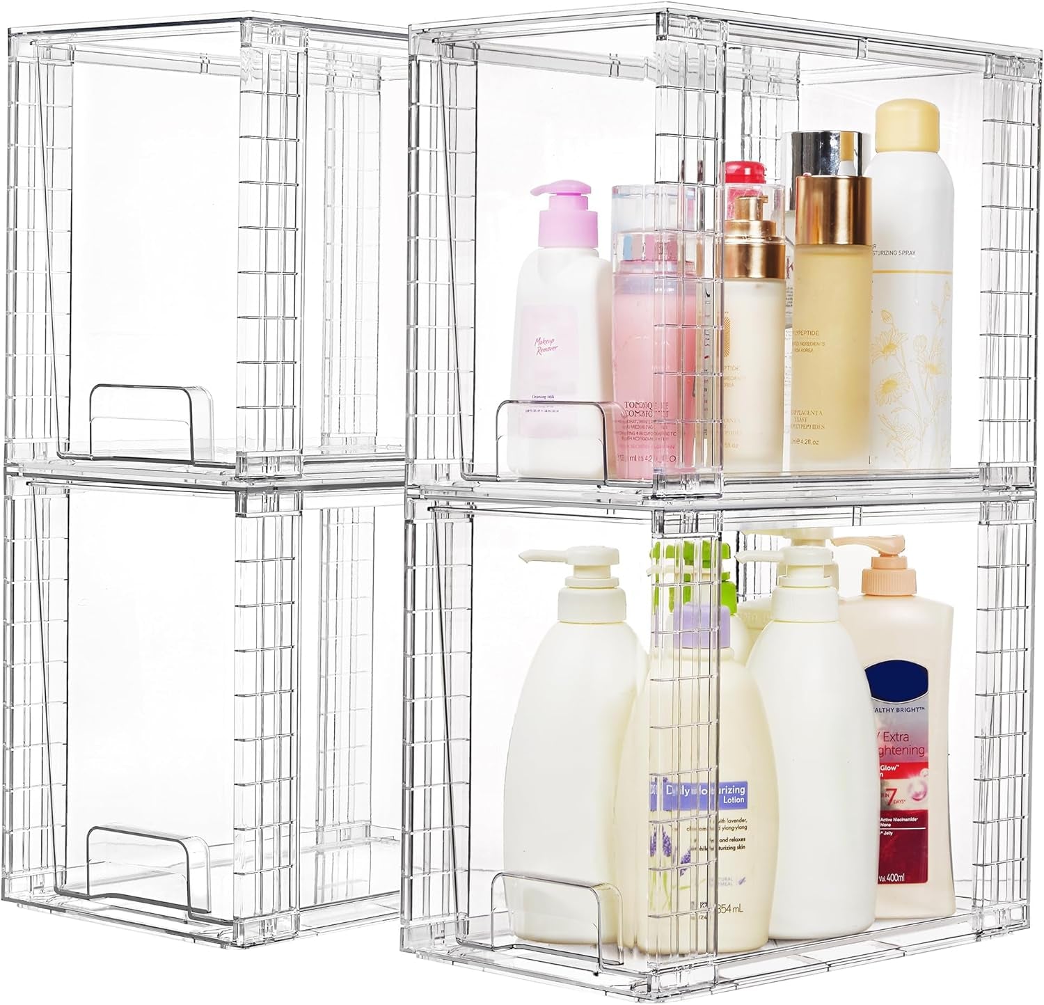 Setara Nav™ 4-Pack Stackable Clear Storage Drawers (9.7" High)