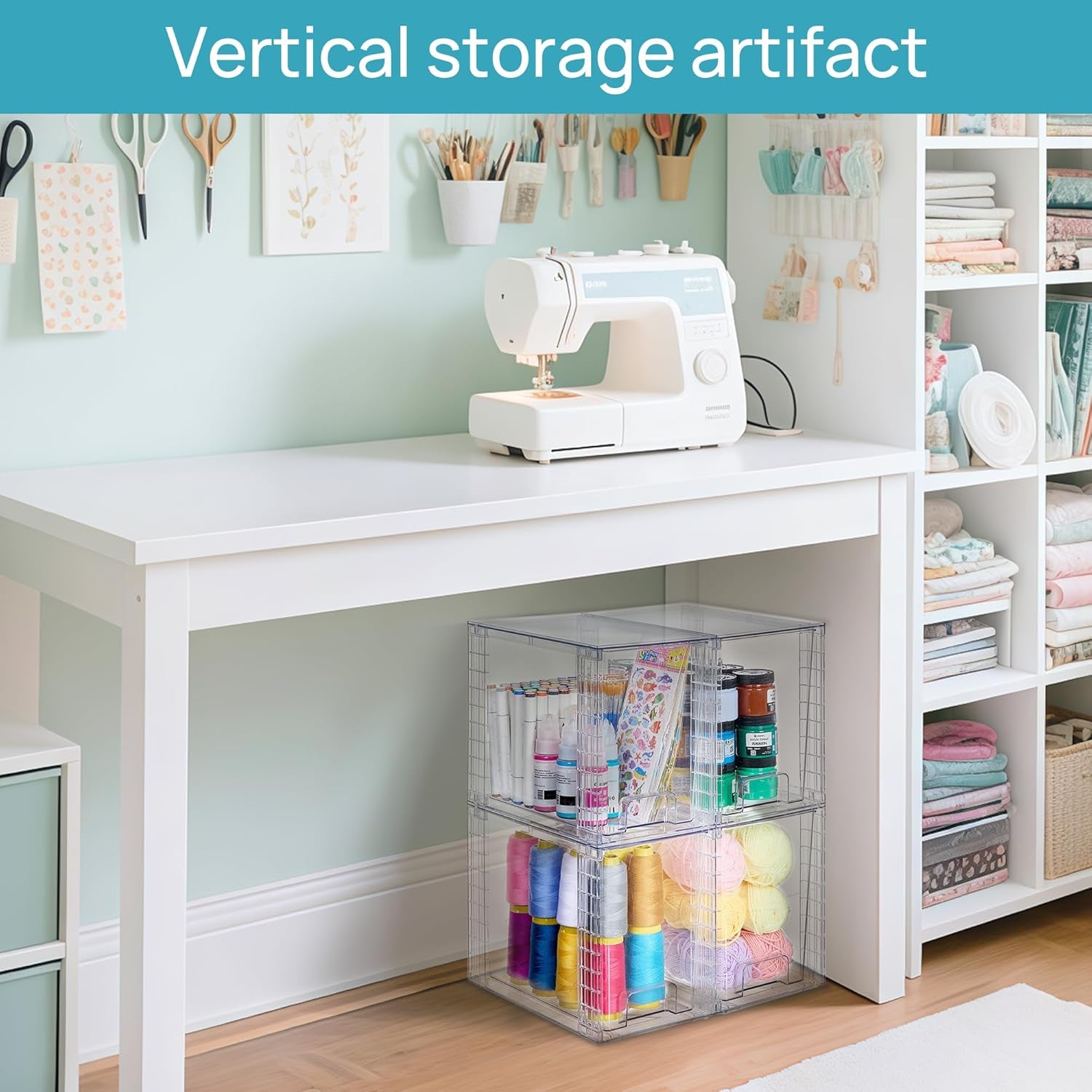 Setara Nav™ 4-Pack Stackable Clear Storage Drawers (9.7" High)