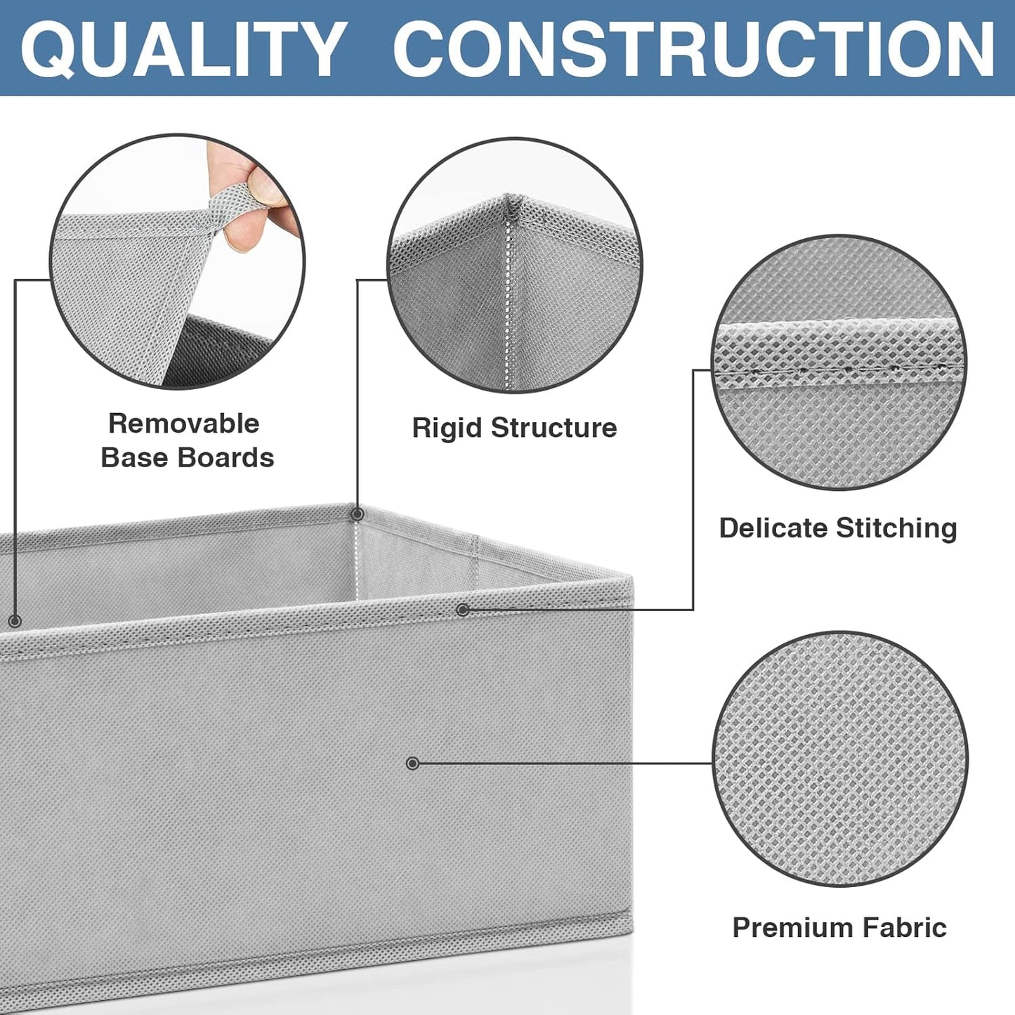 Setara Nav™ 12-Pack Foldable Fabric Drawer Organizer Bins