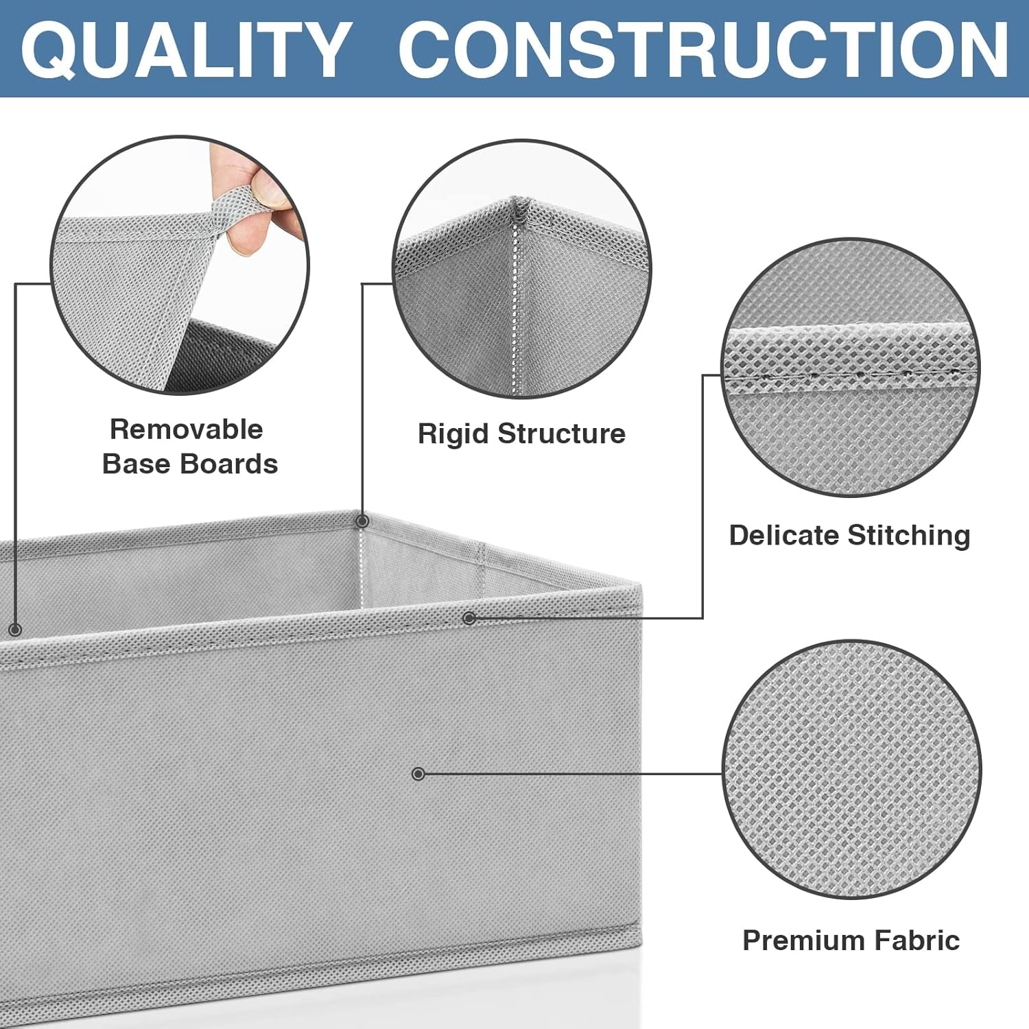 Setara Nav™ 12-Pack Foldable Fabric Drawer Organizer Bins