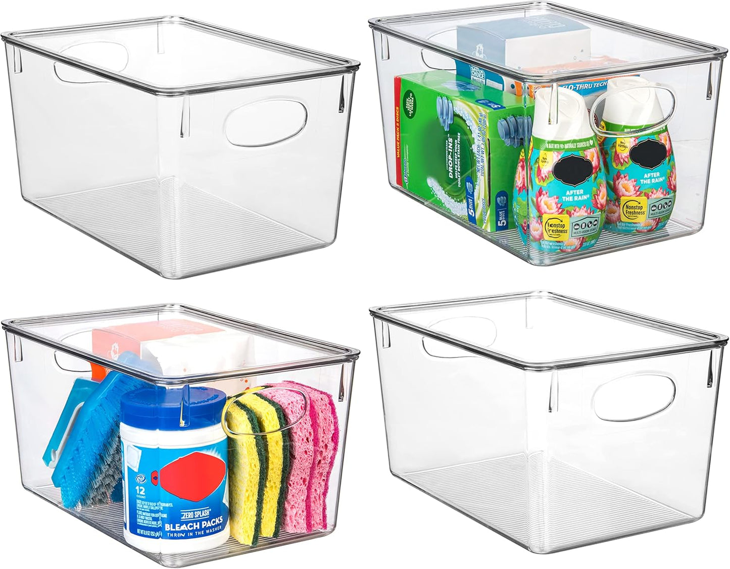 Setara Nav™ 4-Pack Premium Clear Storage Bins with Lids