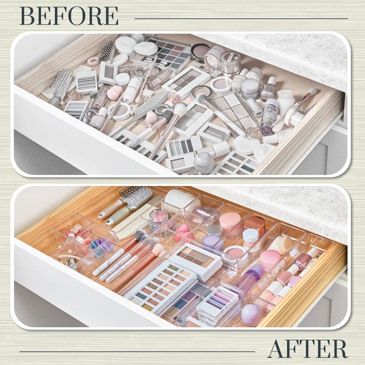 Setara Nav™ 18-Piece Premium Stackable Drawer Organizer Set