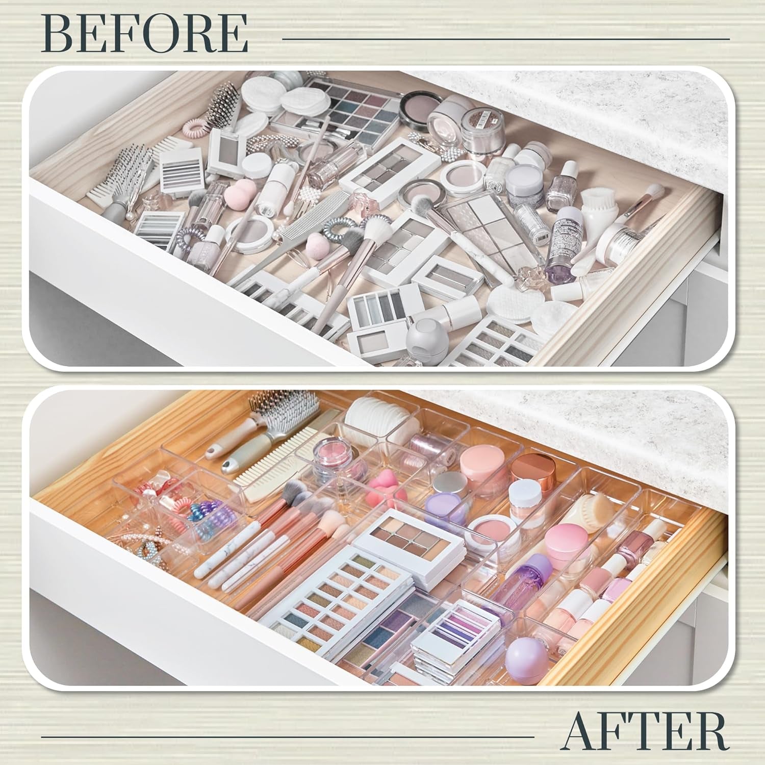Setara Nav™ 18-Piece Premium Stackable Drawer Organizer Set