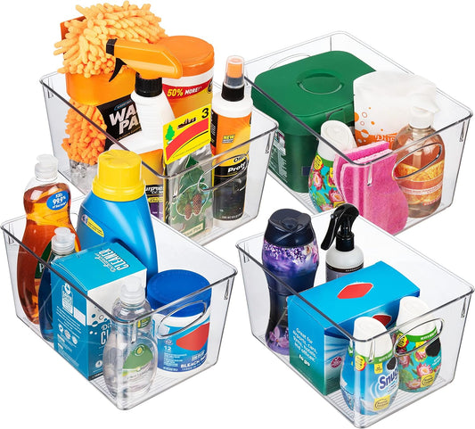 Setara Nav™ 4-Pack Premium Clear Storage Bins with Lids